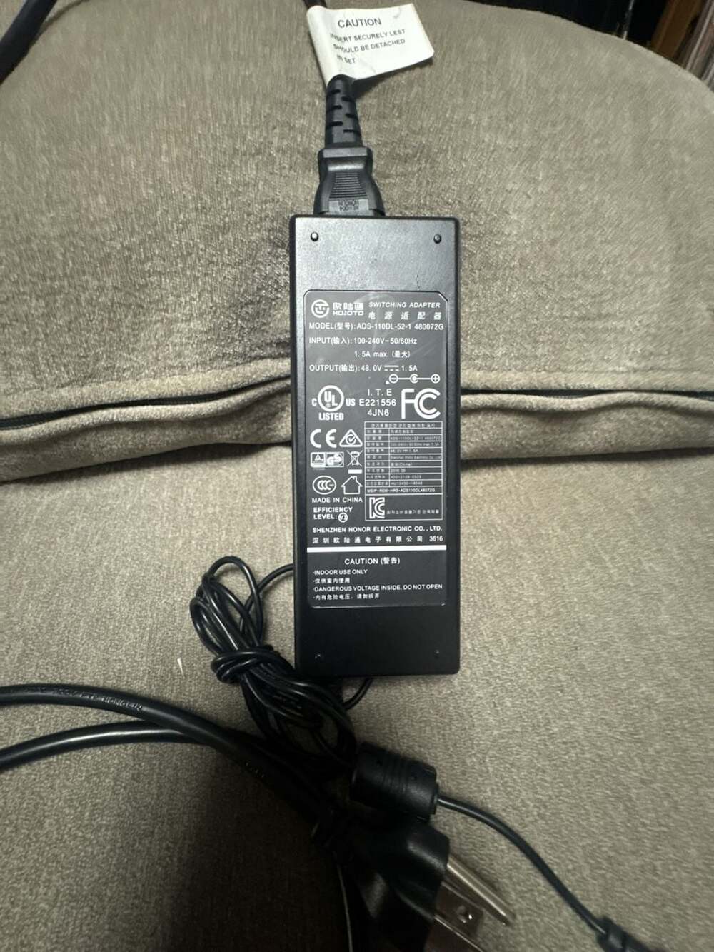 Honoto ADS-110DL-52-1 480072G Switching Adapter Power Supply - Picture 2 of 4